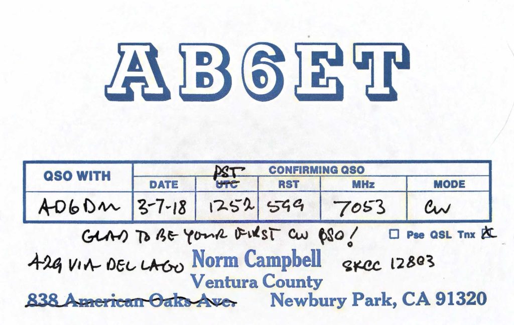 AB6ET QSL Card