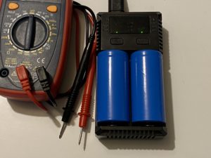 Two LiFePO4 cells being individually charged.